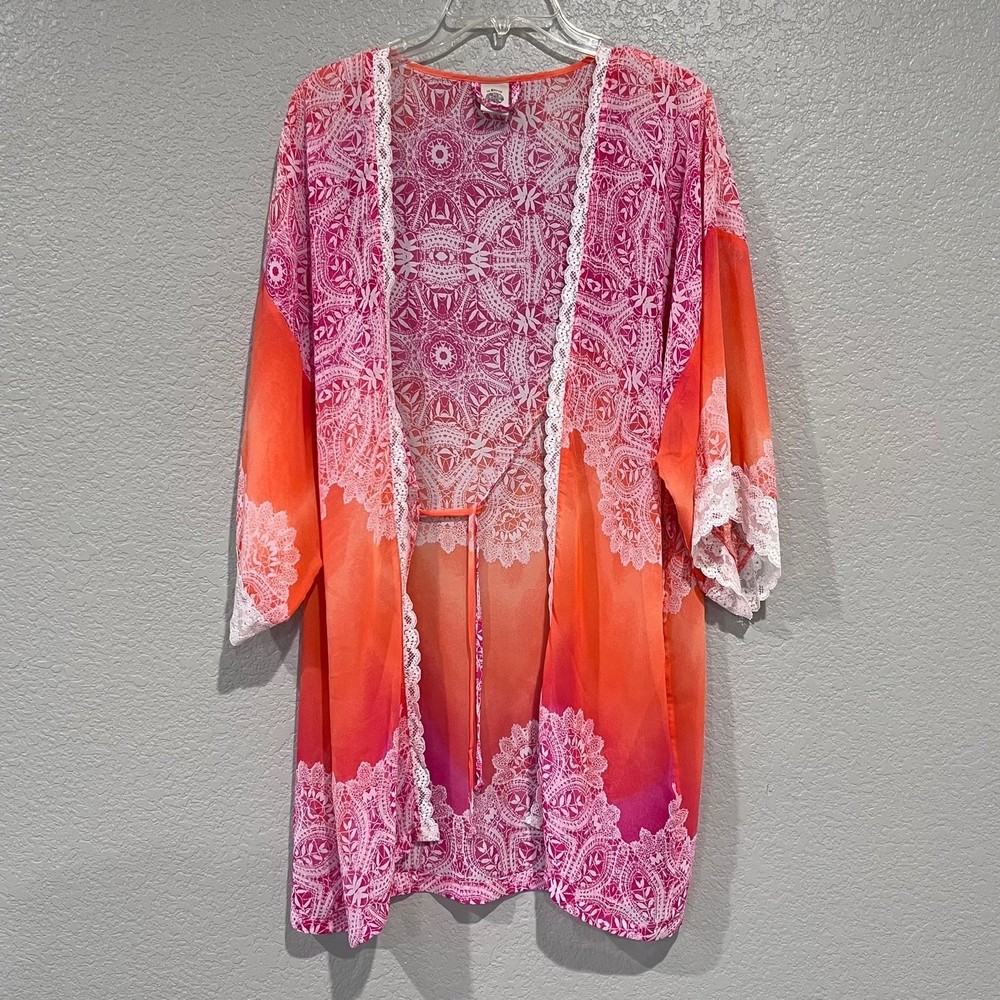In Bloom Jonquil Kimono Wrap Robe Lace